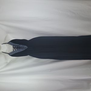 Toska long black summer open back maxi dress sz Small